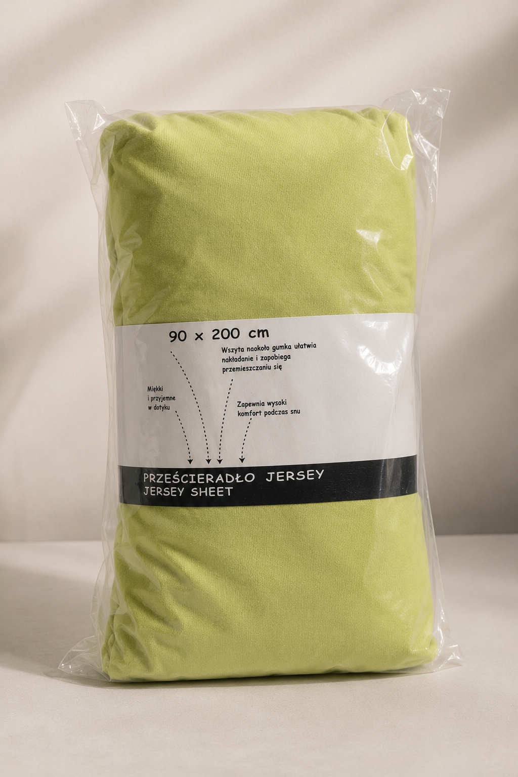 Prześcieradło Jersey z Gumką 90x200 Jasna Oliwka
