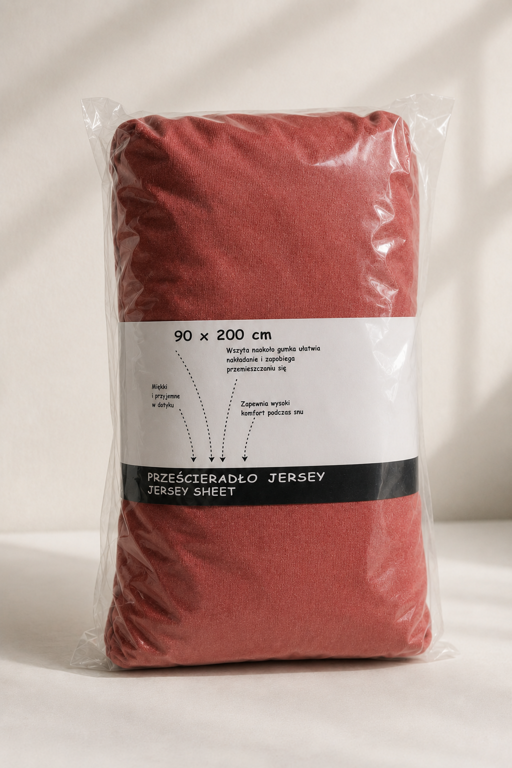 Prześcieradło Jersey z Gumką 90x200 Terakota